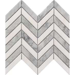 White & Gray Chevron - stone tile
